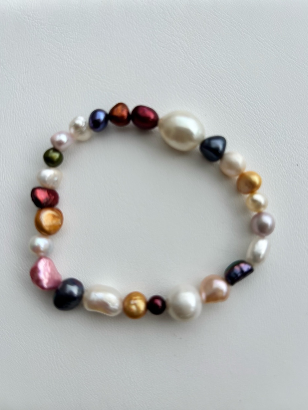 NWT MULTI-Color Cultured Freshwater Pearl Stretch stack Bracelet Set | Set of 2 - Picture 9 of 12